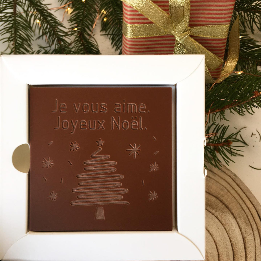 Acheter en ligne Tablette de chocolat JOYEUX NOEL personnalisée